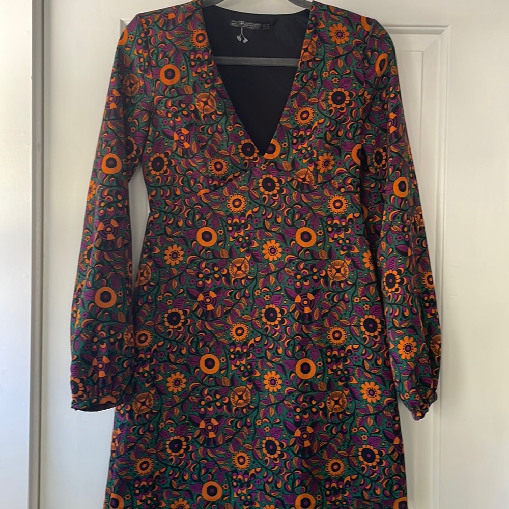 Zara ladies retro color dress